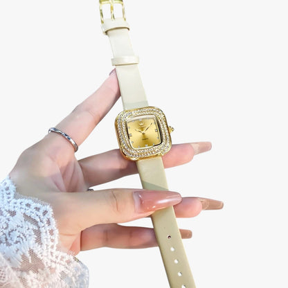 Blair | Elegante quadratische Lederuhr