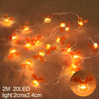 TwinkleLights | LED Lichterschlauch 20LED - Beleuchten Sie Ihre Feste mit dem Weihnachtsmann und Schneeflocken