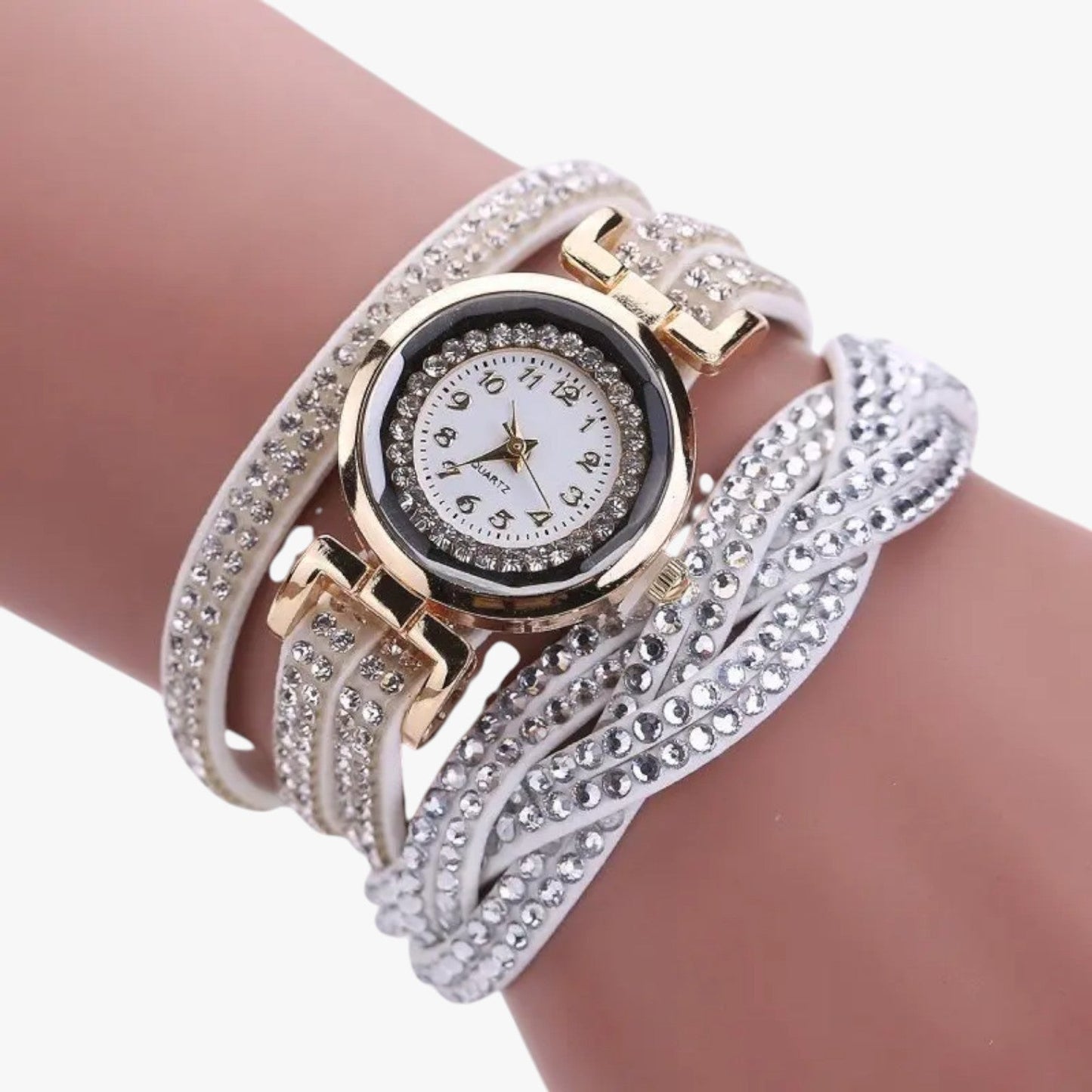 Heidi | Damenuhr mit langem Lederarmband: Eleganz und Glanz vereint