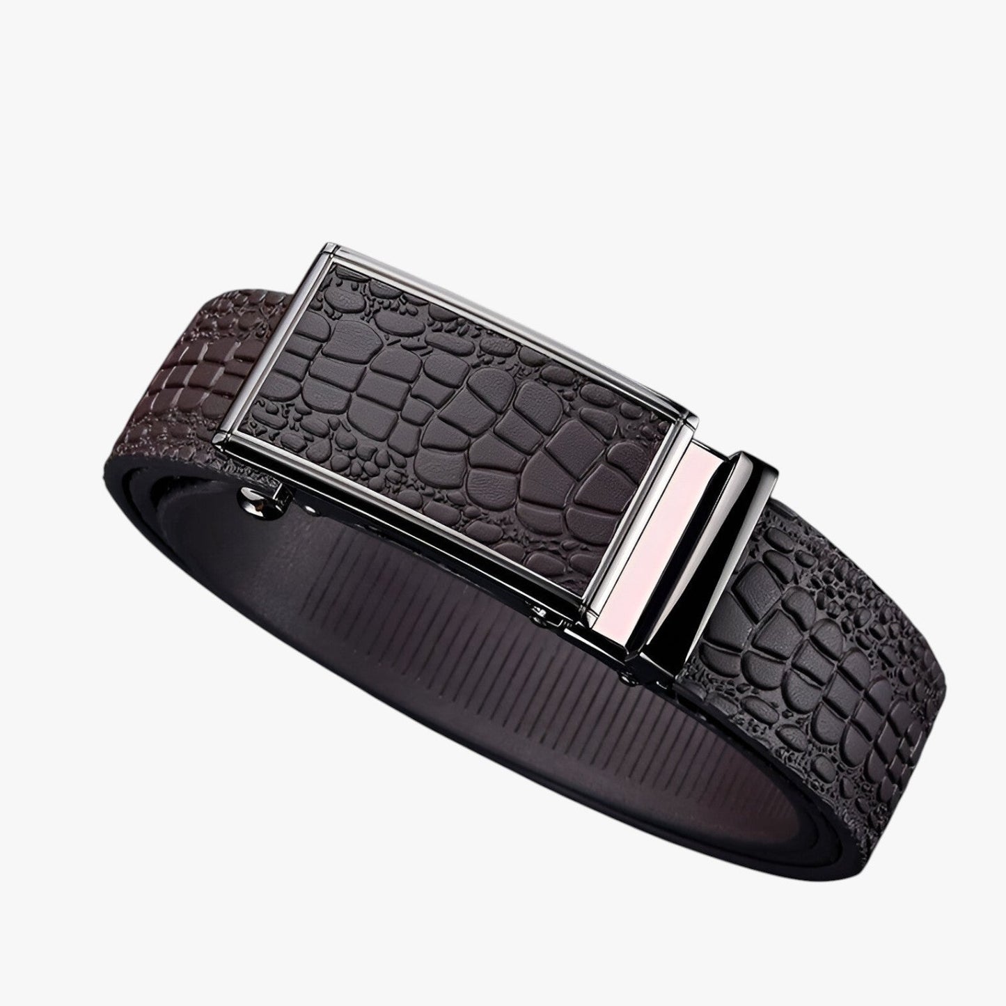 Eithan | Klassischer Ledergürtel mit Krokodilstruktur