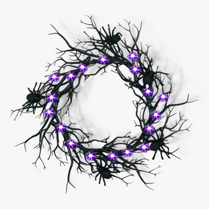 Fledermaus- und Spinnenkrone Halloween - Gruselige LED-Dekoration für Türen und Fenster