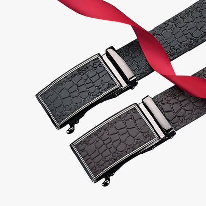 Eithan | Klassischer Ledergürtel mit Krokodilstruktur