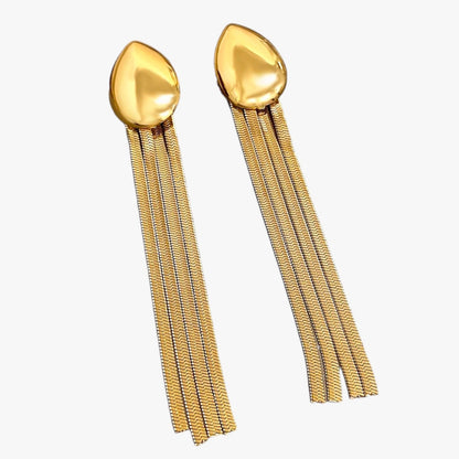 Flora | Tropfenohrringe mit langem, funkelndem Napperring