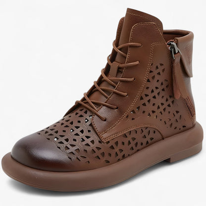 Clara | Durchbrochene Stiefeletten aus echtem Leder mit Stil