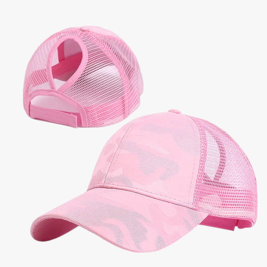 Blaire | Sommerhut Camouflage mit Netz und Dutt