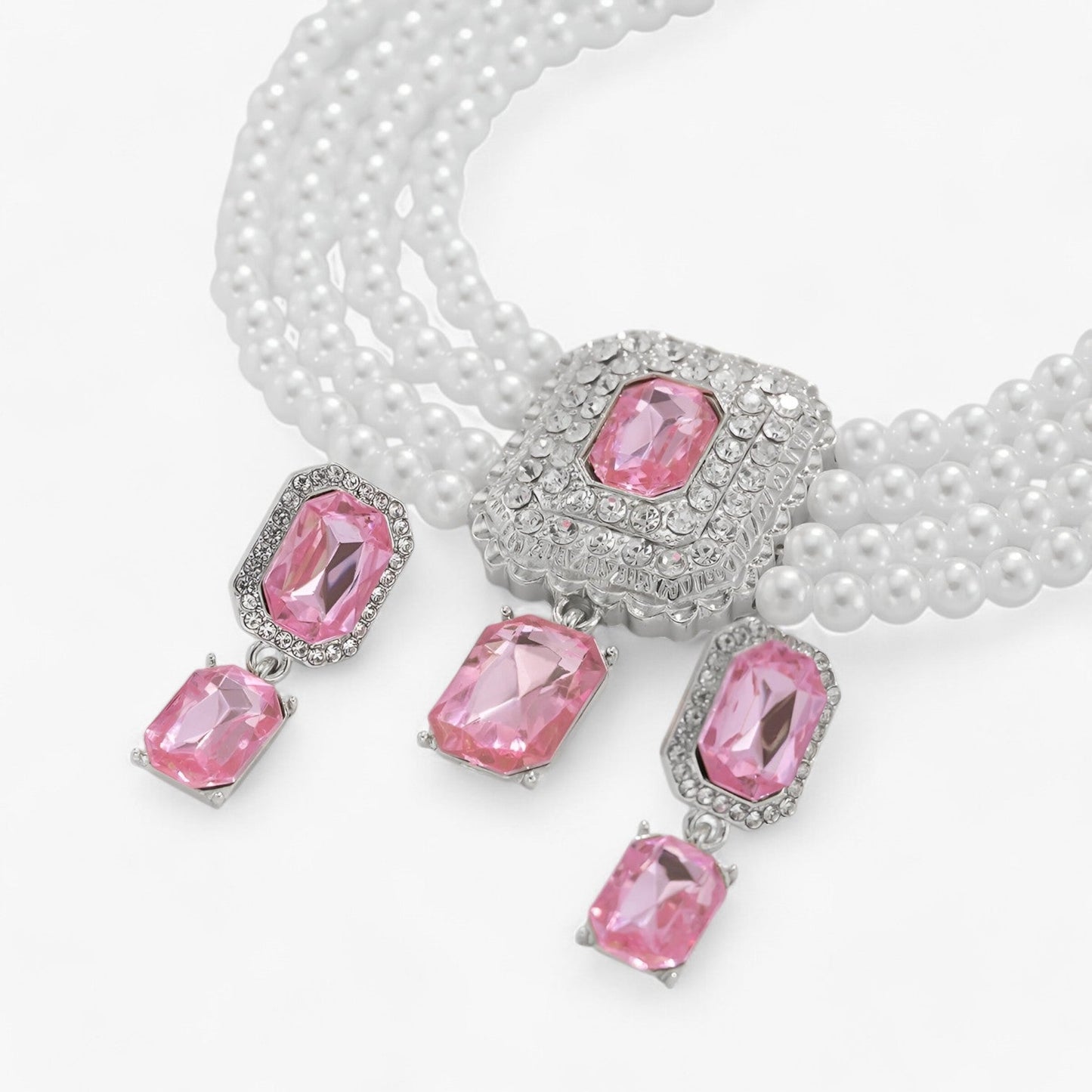 Lacteo Retro Eleganz: Mehrlagiges Perlen-Schmuckset für Damen