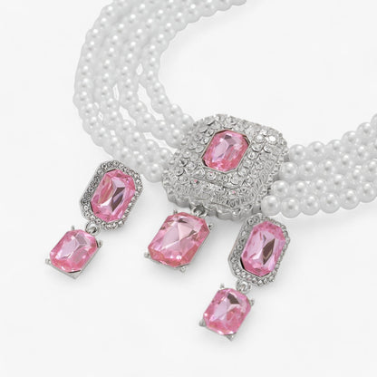 Lacteo Retro Eleganz: Mehrlagiges Perlen-Schmuckset für Damen