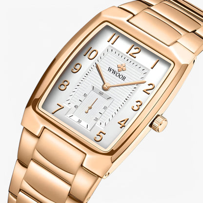 Rashid | Luxuriöse quadratische Edelstahluhr