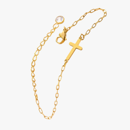 Elisa | Armband mit Kreuz aus Edelstahl – Wasserfest Eleganz