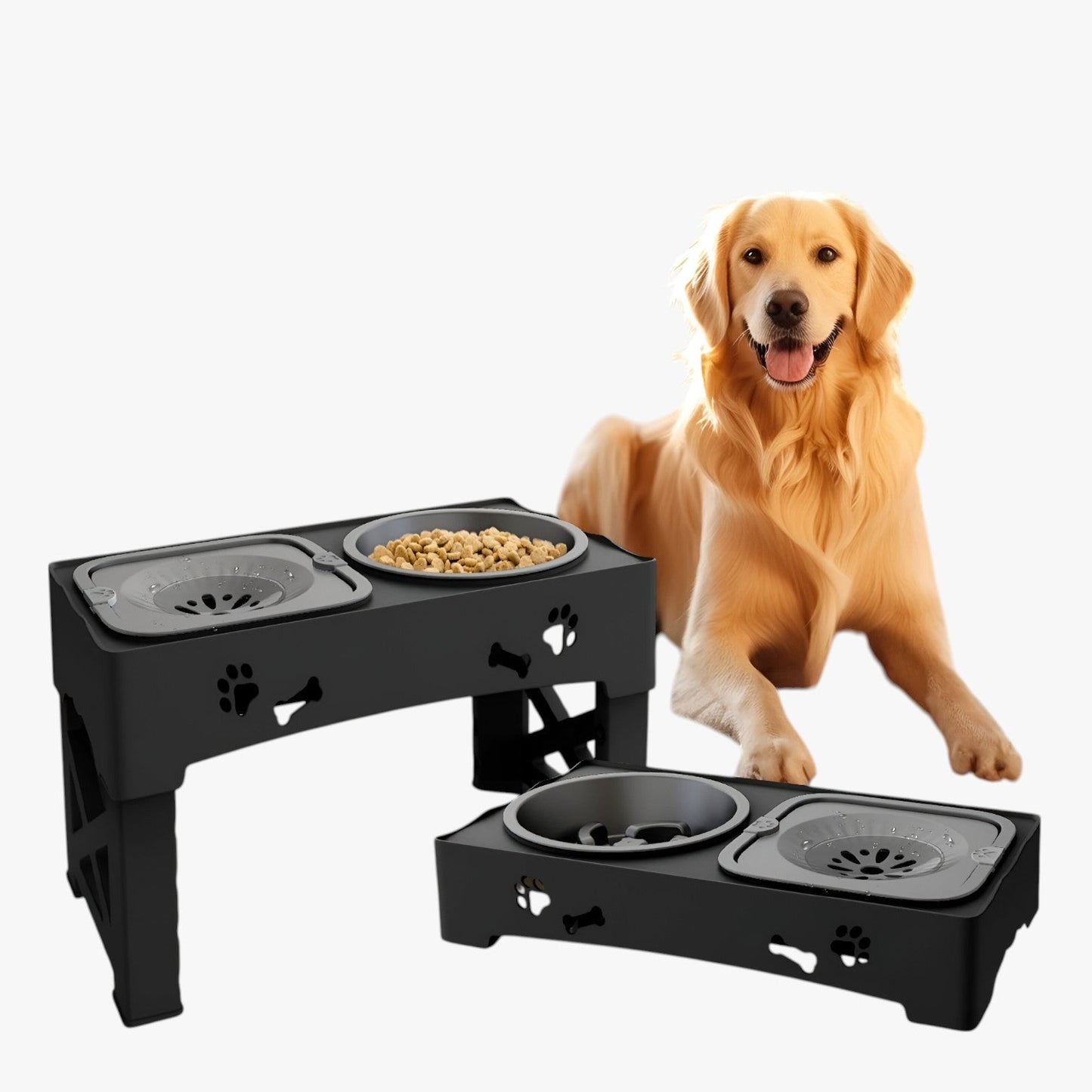 Logan | 3-in-1 Schüssel verstellbar für langsame und bequeme Fütterung in jeder Höhe