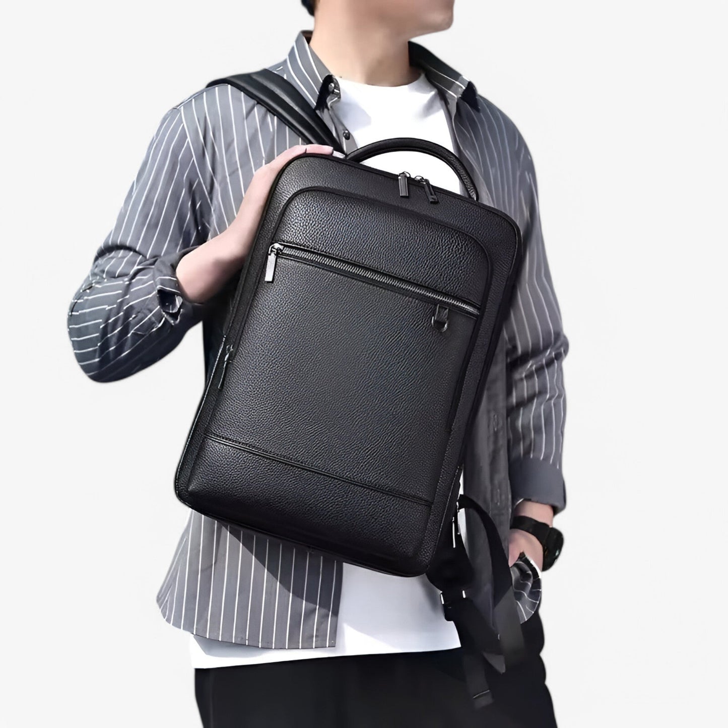 Leonardo | Rucksack aus Leder mit USB