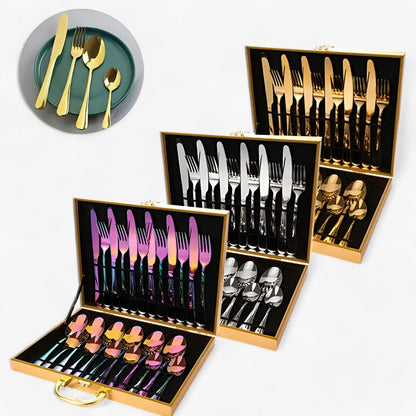 Isabel | 24-teiliges Besteckset – Stilvoll und langlebig Edelstahl Besteck