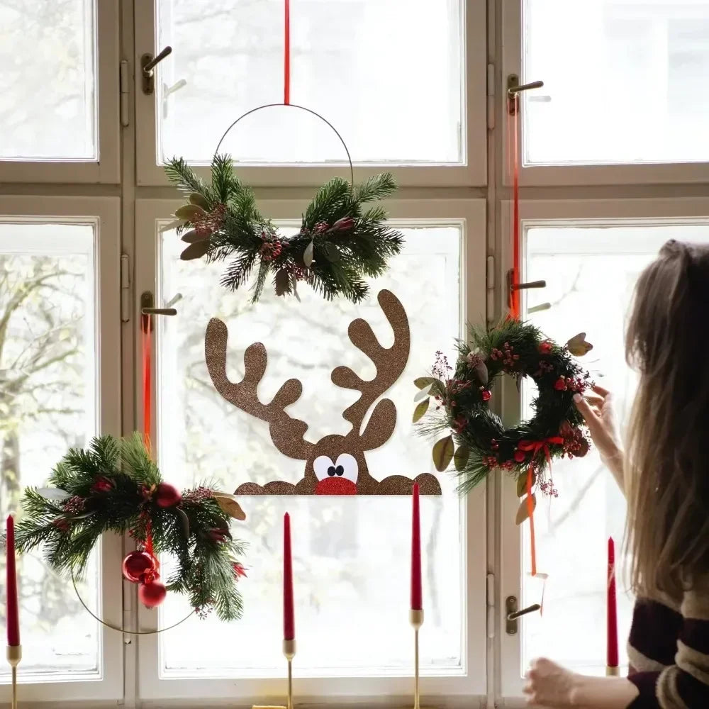 Weihnachts-Filzaufkleber für Türen und Fenster – festliche Dekoration für Zuhause