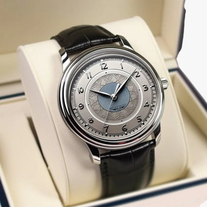 Simon | Herrenarmbanduhr aus Leder im Businessstil wasserdicht