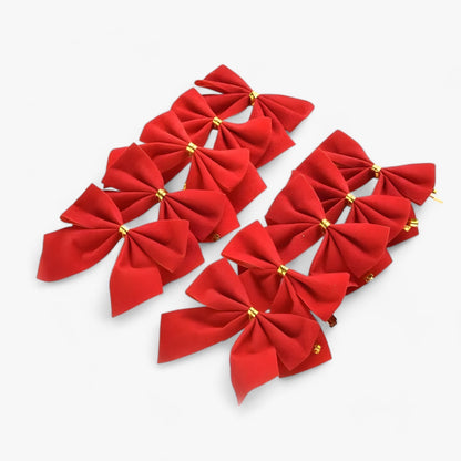 Weihnachtsdekorateur | 12 Rote Schleifen - Festliche und Elegante Dekoration für den Weihnachtsbaum