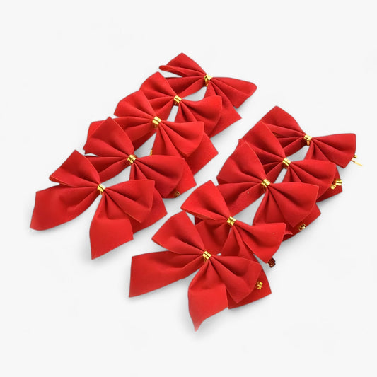Weihnachtsdekorateur | 12 Rote Schleifen - Festliche und Elegante Dekoration für den Weihnachtsbaum