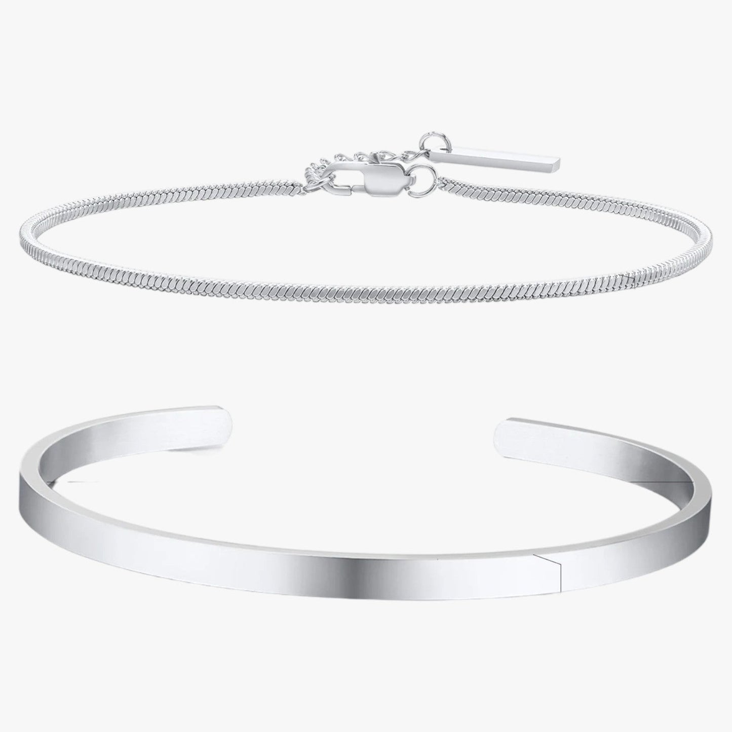 Philip | Set Herren-Stahlarmbänder mit schwarzen Details