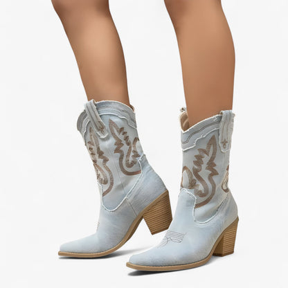 Savannah | Retro Western Stil gestickte Cowboystiefel