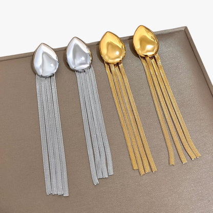 Flora | Tropfenohrringe mit langem, funkelndem Napperring