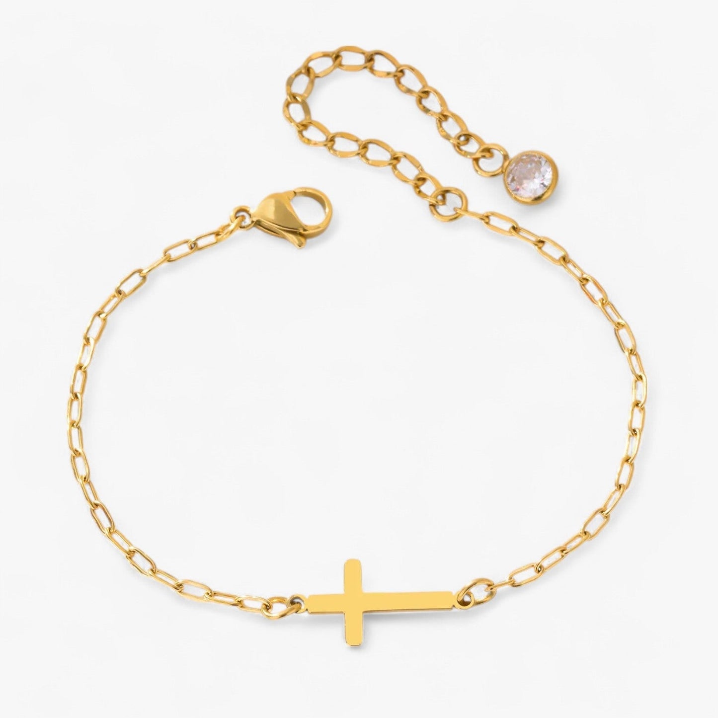 Elisa | Armband mit Kreuz aus Edelstahl – Wasserfest Eleganz