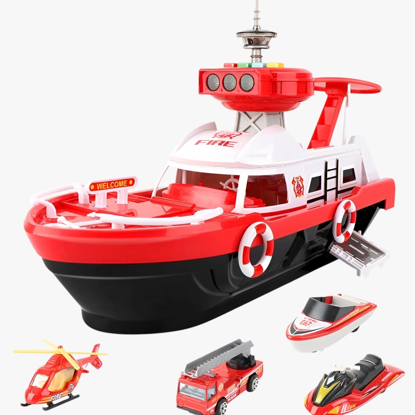 Drew | Leuchtendes Spielzeugboot mit Schwungantrieb