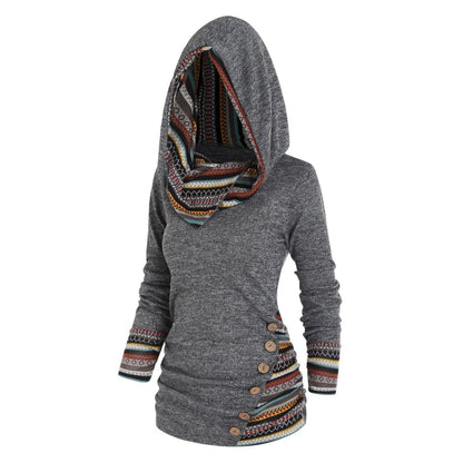 Lässiger Damen Kapuzenpullover mit Tribal-Muster – Tavira
