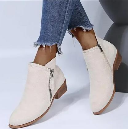 Stylische Damen Leder-Stiefeletten – Saphira
