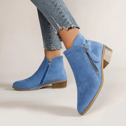 Stylische Damen Leder-Stiefeletten – Saphira