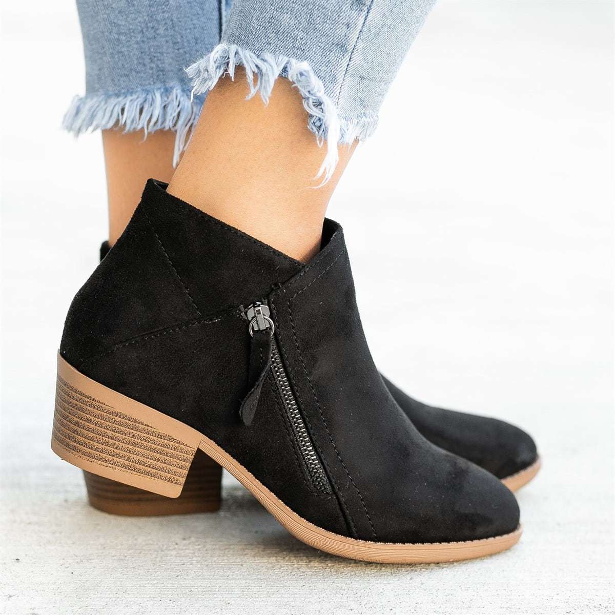 Stylische Damen Leder-Stiefeletten – Saphira
