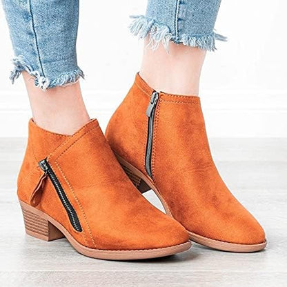Stylische Damen Leder-Stiefeletten – Saphira