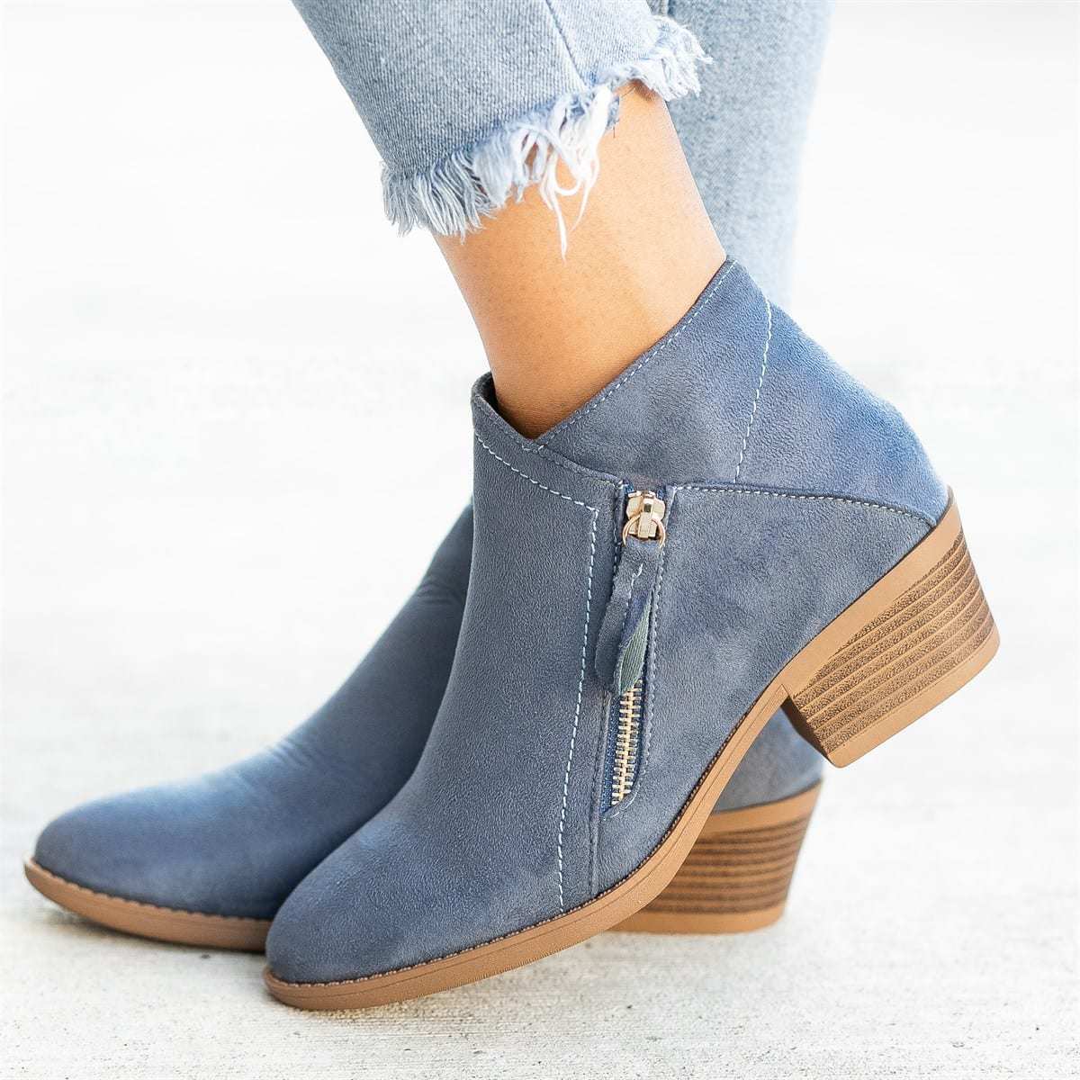 Stylische Damen Leder-Stiefeletten – Saphira