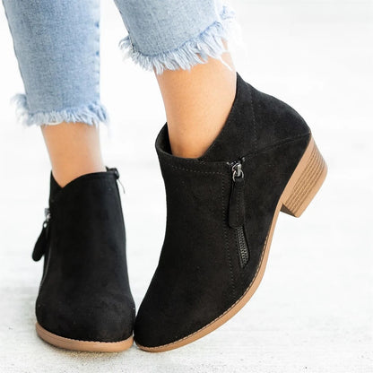 Stylische Damen Leder-Stiefeletten – Saphira