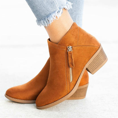 Stylische Damen Leder-Stiefeletten – Saphira