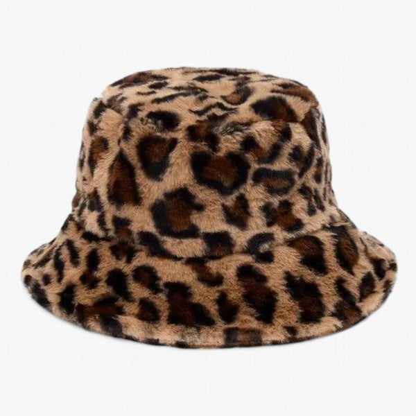 Jasmijn - Winterkappe mit Leopardenmuster aus Kunstpelz