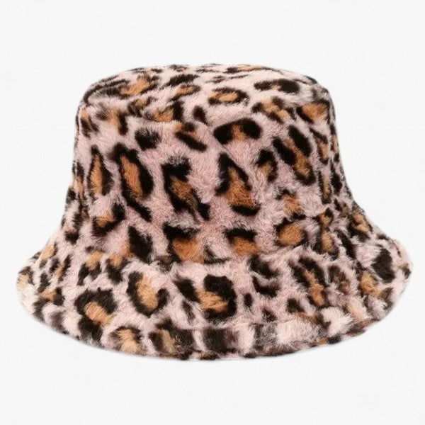 Jasmijn - Winterkappe mit Leopardenmuster aus Kunstpelz