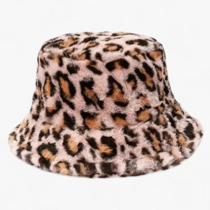 Jasmijn - Winterkappe mit Leopardenmuster aus Kunstpelz