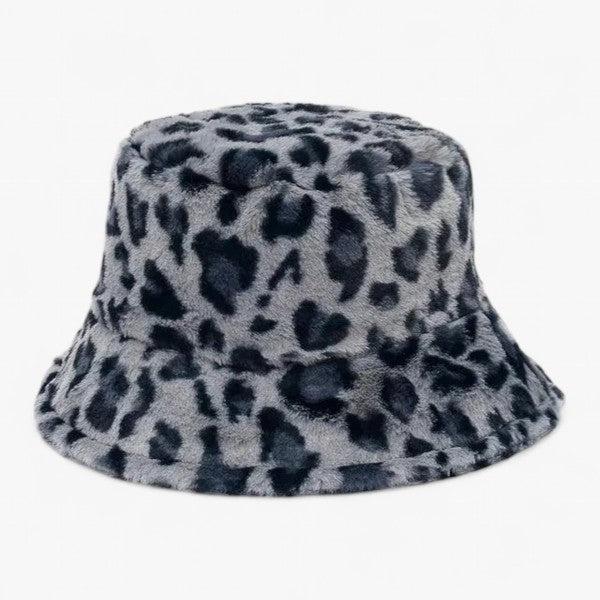 Jasmijn - Winterkappe mit Leopardenmuster aus Kunstpelz