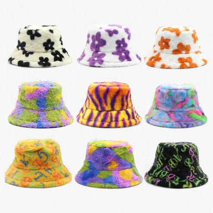 Jasmijn - Winterkappe mit Leopardenmuster aus Kunstpelz