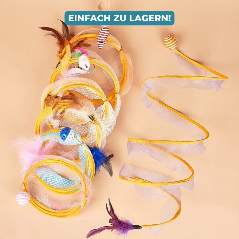 KittyMaze™ | Faltbarer Katzentunnel mit integrierten Spielzeugen