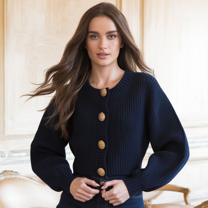 Elegante Strickjacke Frühling-Herbst – Klassischer Cardigan-Stil für jeden Anlass