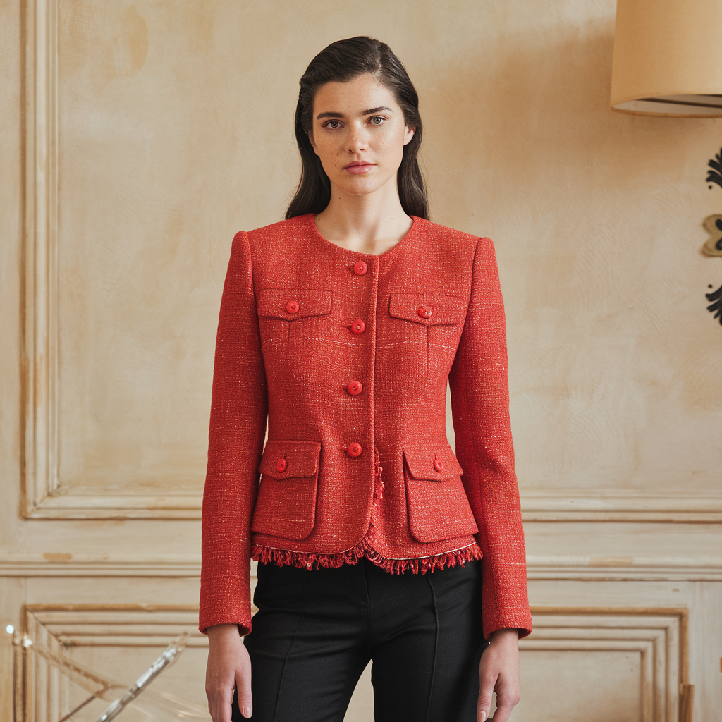 Kurze Tweed-Jacke - Elegante Textur für den Herbst