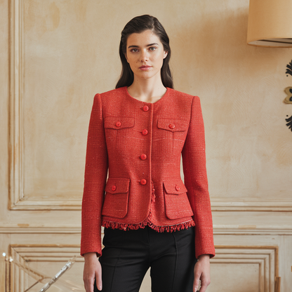 Kurze Tweed-Jacke - Elegante Textur für den Herbst