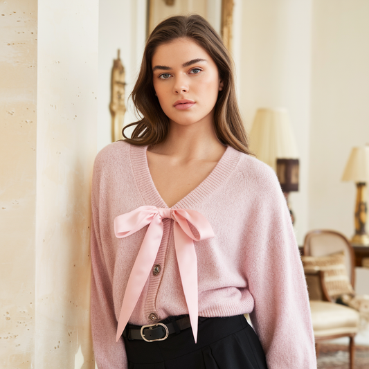 Süßer rosa Cardigan - Kuschelige Schichten mit raffinierten Akzenten