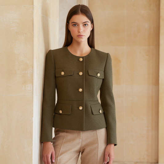 Crop-Jacke aus Tweed - Elegante Fransen-Details für den Herbst