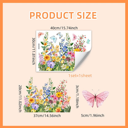 BloomLite™ - Floraler Nachbarschaftsfensteraufkleber mit bunten Blumen
