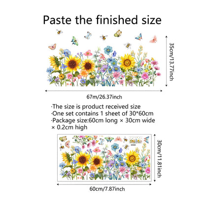 BloomLite™ - Floraler Nachbarschaftsfensteraufkleber mit bunten Blumen