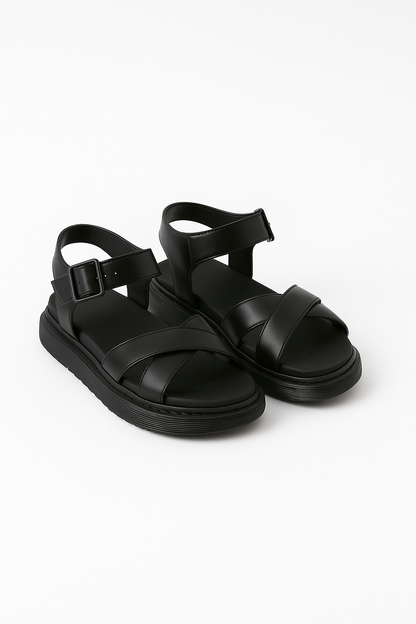 Artemis Plateau-Sandalen mit Schnalle