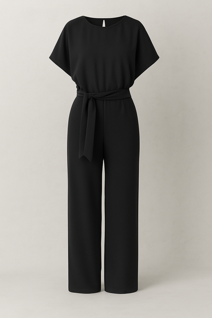 Wolff | Eleganter Damen-Jumpsuit mit Taillengürtel und fließenden Ärmeln