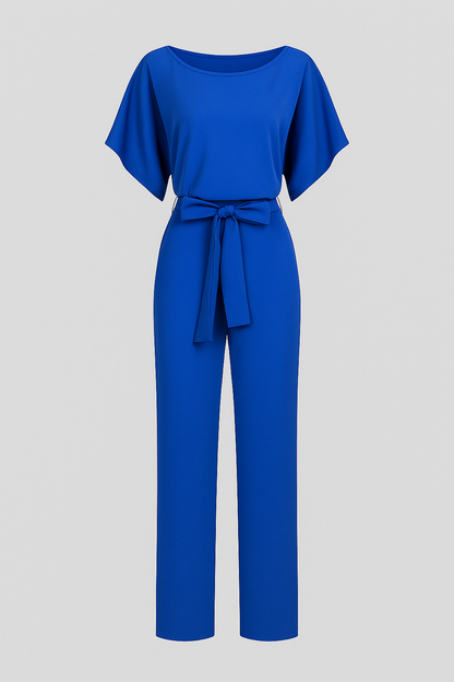 Wolff | Eleganter Damen-Jumpsuit mit Taillengürtel und fließenden Ärmeln