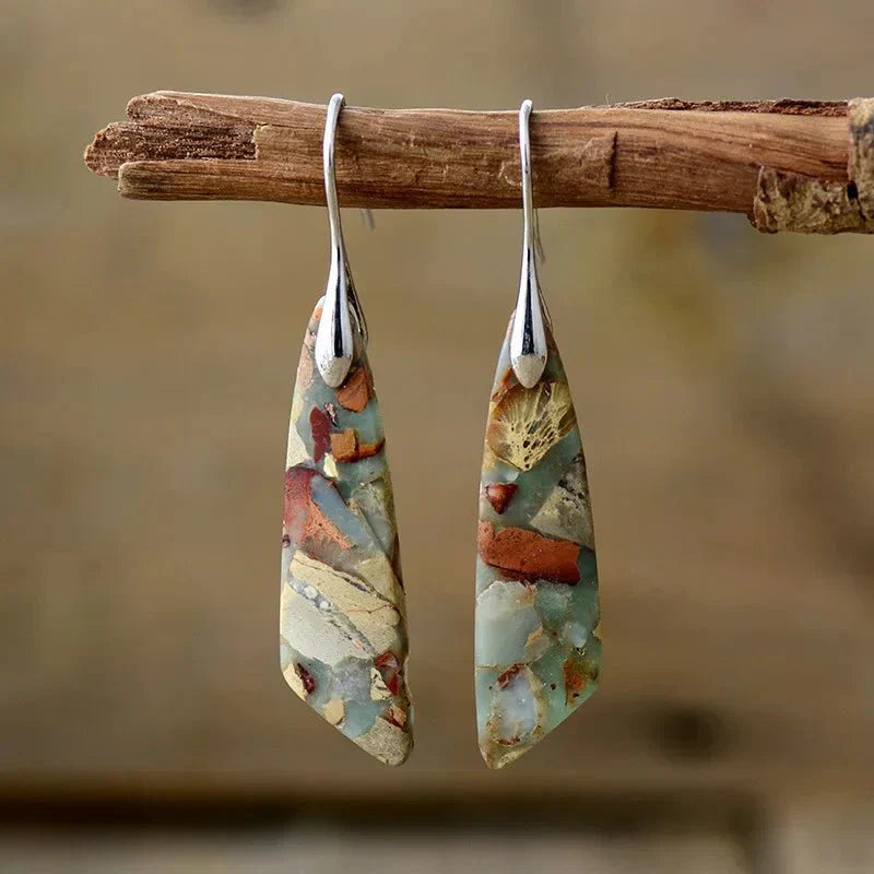 Bohemian Edelsteine Geometrische Ohrringe